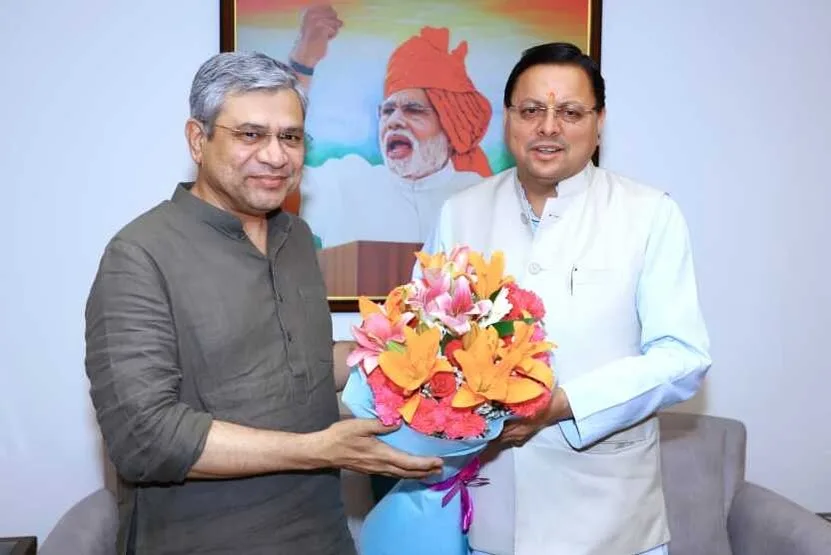 सीएम धामी ने रेल मंत्री से की मुलाकात, ऋषिकेश-उत्तरकाशी रेल परियोजना के त्वरित क्रियान्वयन का अनुरोध