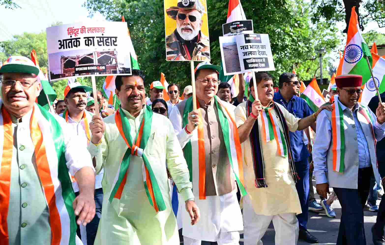 मुख्यमंत्री  धामी के नेतृत्व में “तिरंगा शौर्य सम्मान यात्रा” का भव्य आयोजन