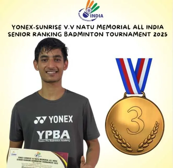 हल्द्वानी के हर्षवर्धन कोठारी का राष्ट्रीय बैडमिंटन टूर्नामेंट में शानदार प्रदर्शन