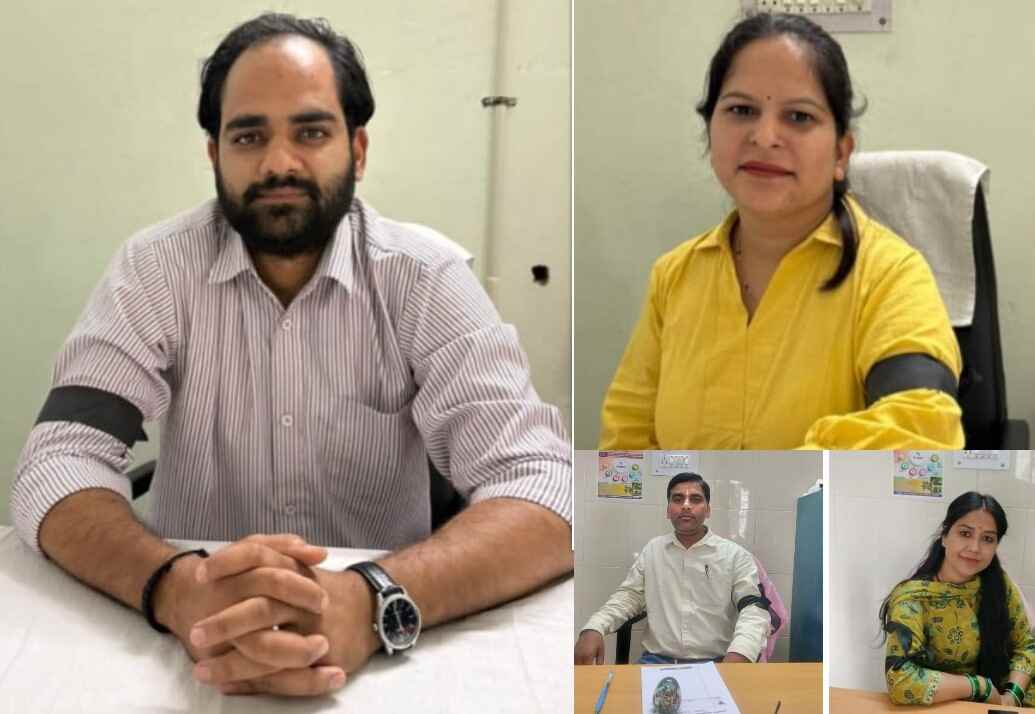 पंचकर्म सहायकों ने काली पट्टी बांधकर किया सांकेतिक कार्य बहिष्कार