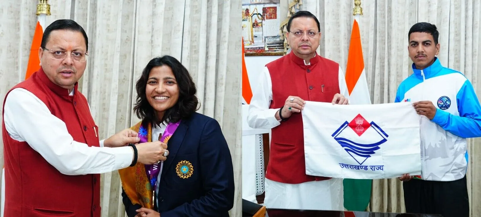 महिला विश्व कप विजेता क्रिकेटर स्नेह राणा और 16 वर्षीय एवरेस्टर सचिन कुमार ने की मुख्यमंत्री से मुलाकात