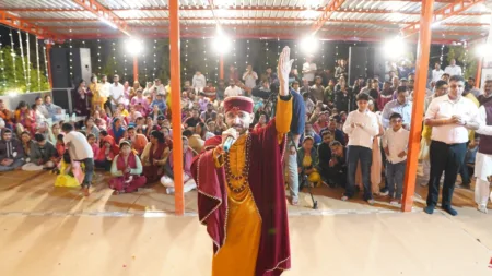 प्राचीन माँ अम्बिका देवी मंदिर राजपुर में माता के भजनों और जागर पर झूमे भक्तगण