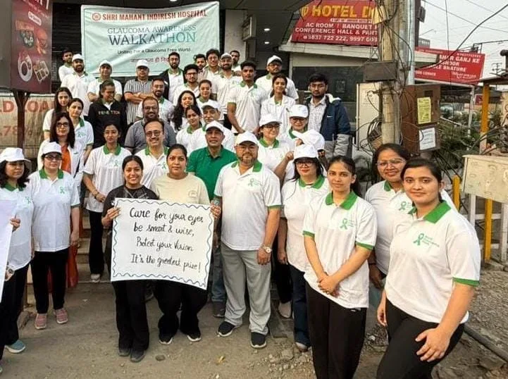 श्री महंत इन्दिरेश अस्पताल के नेत्र रोग विभाग ने ग्लूकोमा से बचाव का दिया संदेश